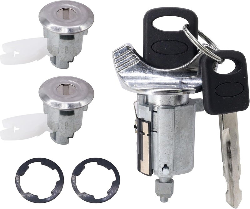 OXCANO Ignition Lock Cylinder Switch & Door Lock Cylinders Compatible with 1990 1991 1992 1993 1994 1995 Ford F150/250/350, E150/250/350 Ranger Aerostar Bronco & Mercury Grand Marquis Vehicles - Image 1